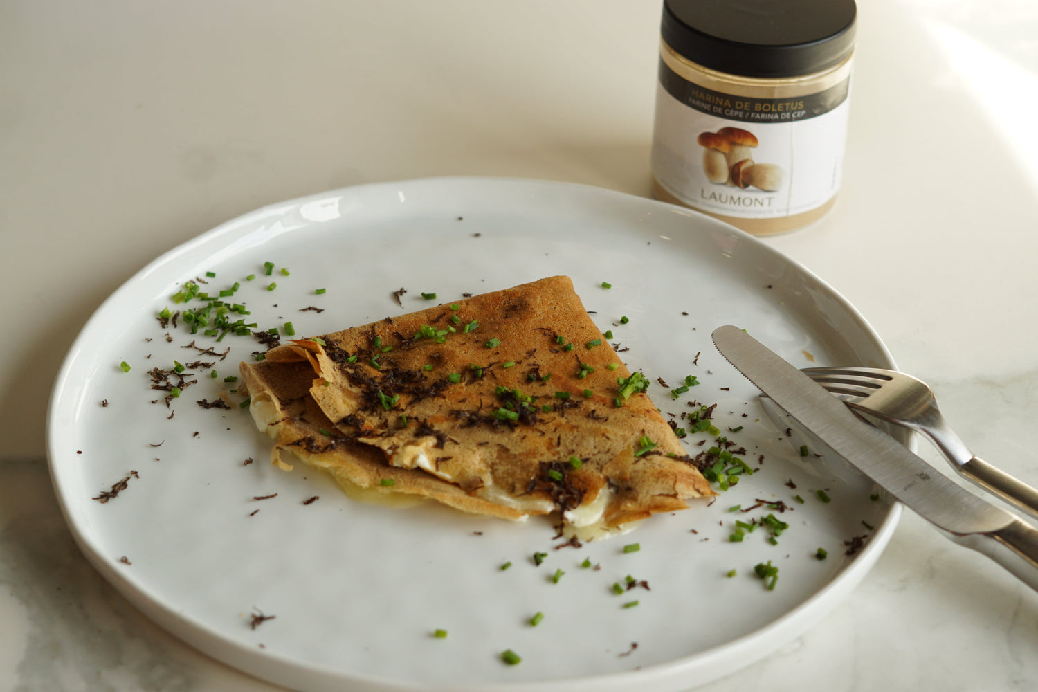 Boletus Crêpe with Four Cheeses and Black Truffle
