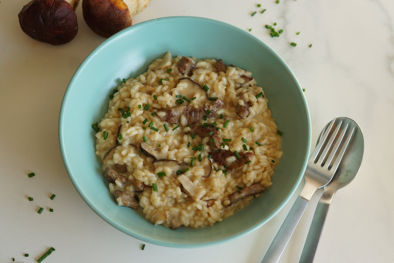 Risotto aux cèpes et presa ibérique