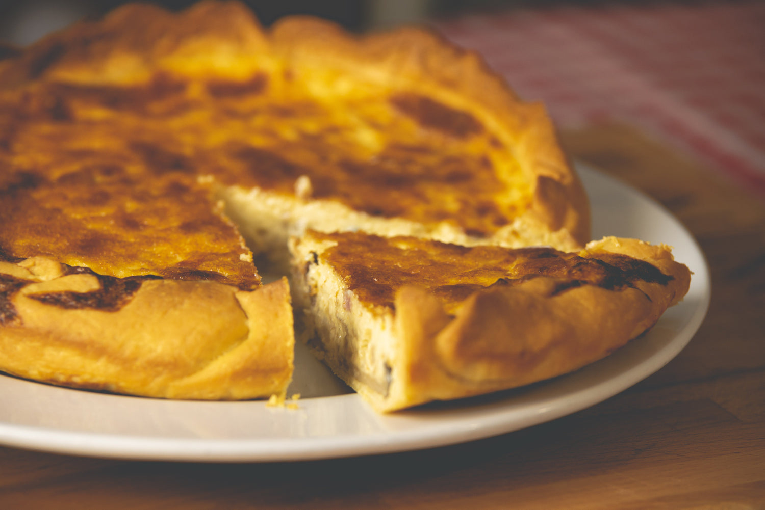 Quiche aux shimejis et poitrine de porc