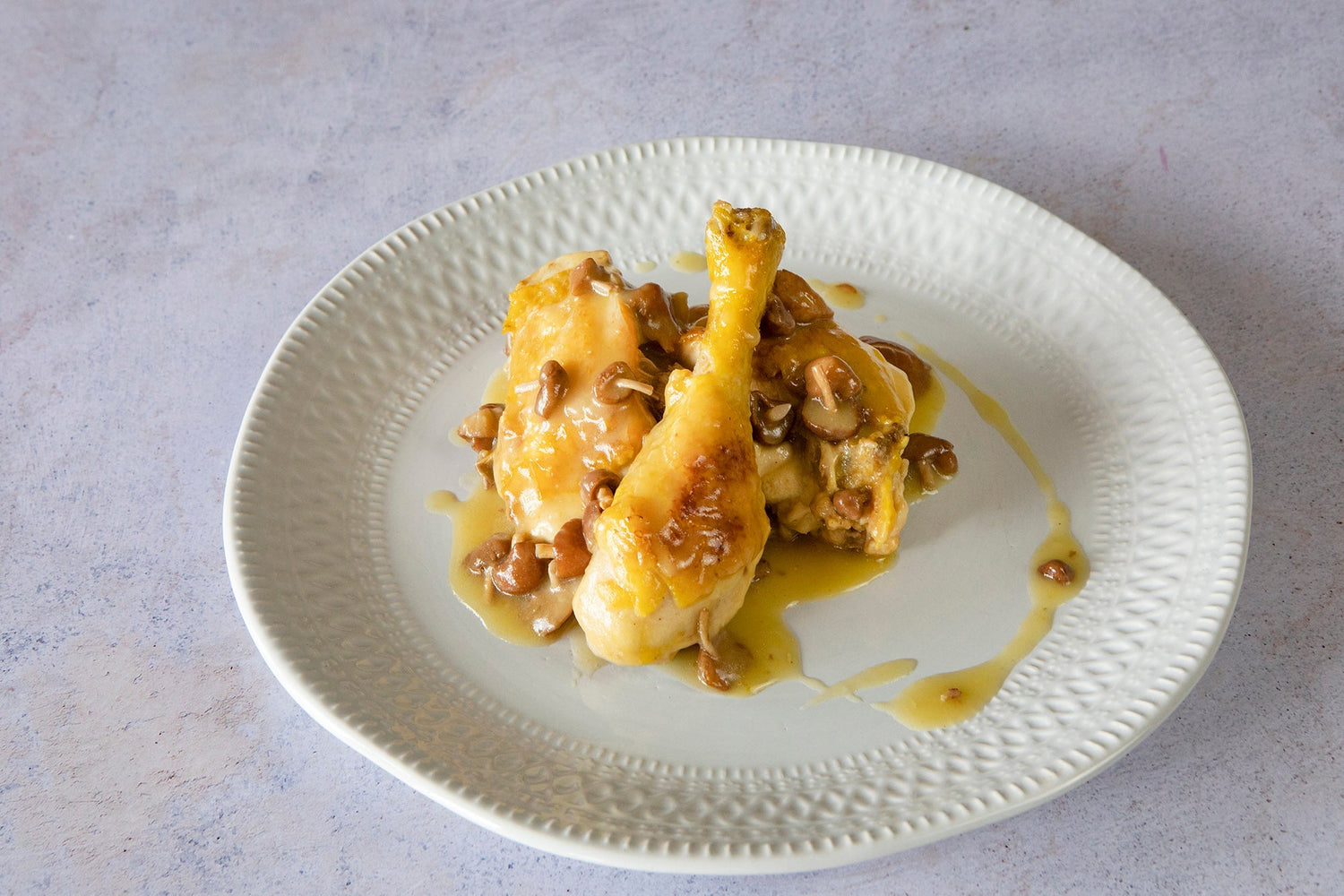 Poulet en cocotte aux mousserons