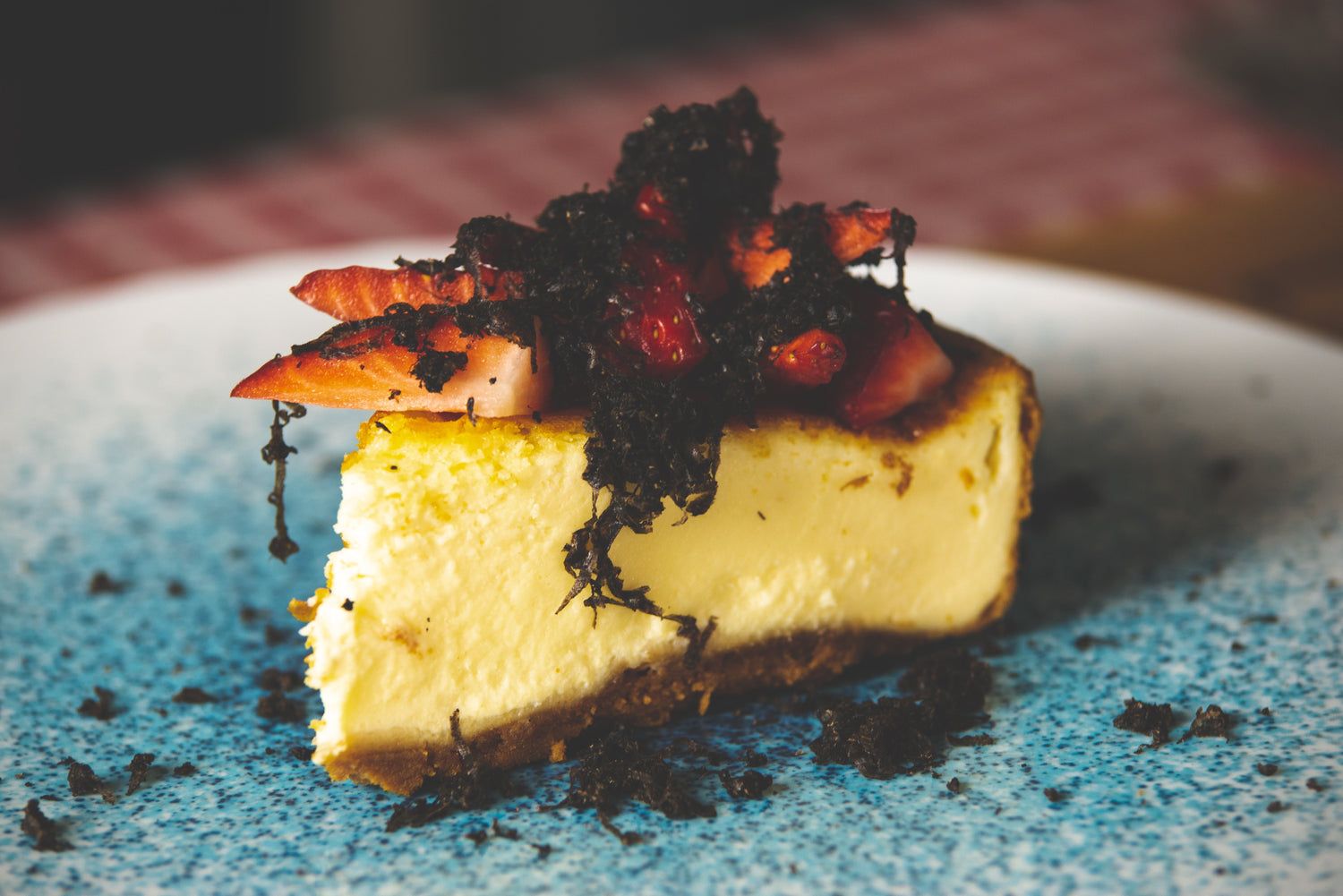 Cheesecake aux fraises et truffe fraîche