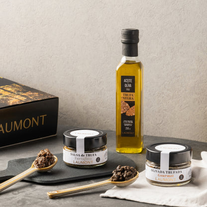 COFFRET APÉRITIF À LA TRUFFE – Huile à la Truffe Noire + Tartufata + Olivade à la Truffe